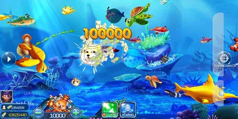 Trận bắn cá GO99 với cá nhỏ, boss và thanh kỹ năng