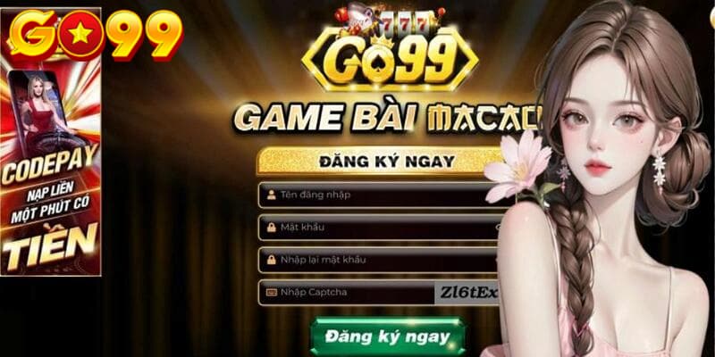Biểu mẫu đăng ký và đăng nhập GO99